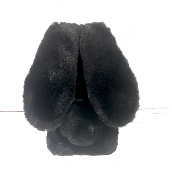 FREE PEOPLE iPhone 6/6S/7/8/SE2 Black Fur Floppy Bunny Ears Cute Phone C… - Picture 4 of 8